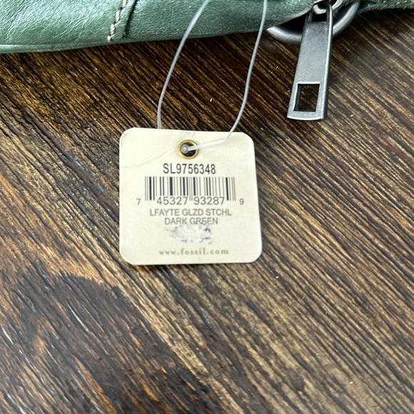 Fossil Lafayette Glazed Satchel, Dark Green - Picture 4 of 4